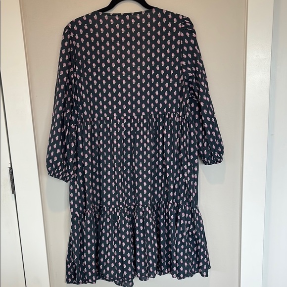 J. Crew Navy and Pink Patterned Dress/Coverup Large - Picture 4 of 4